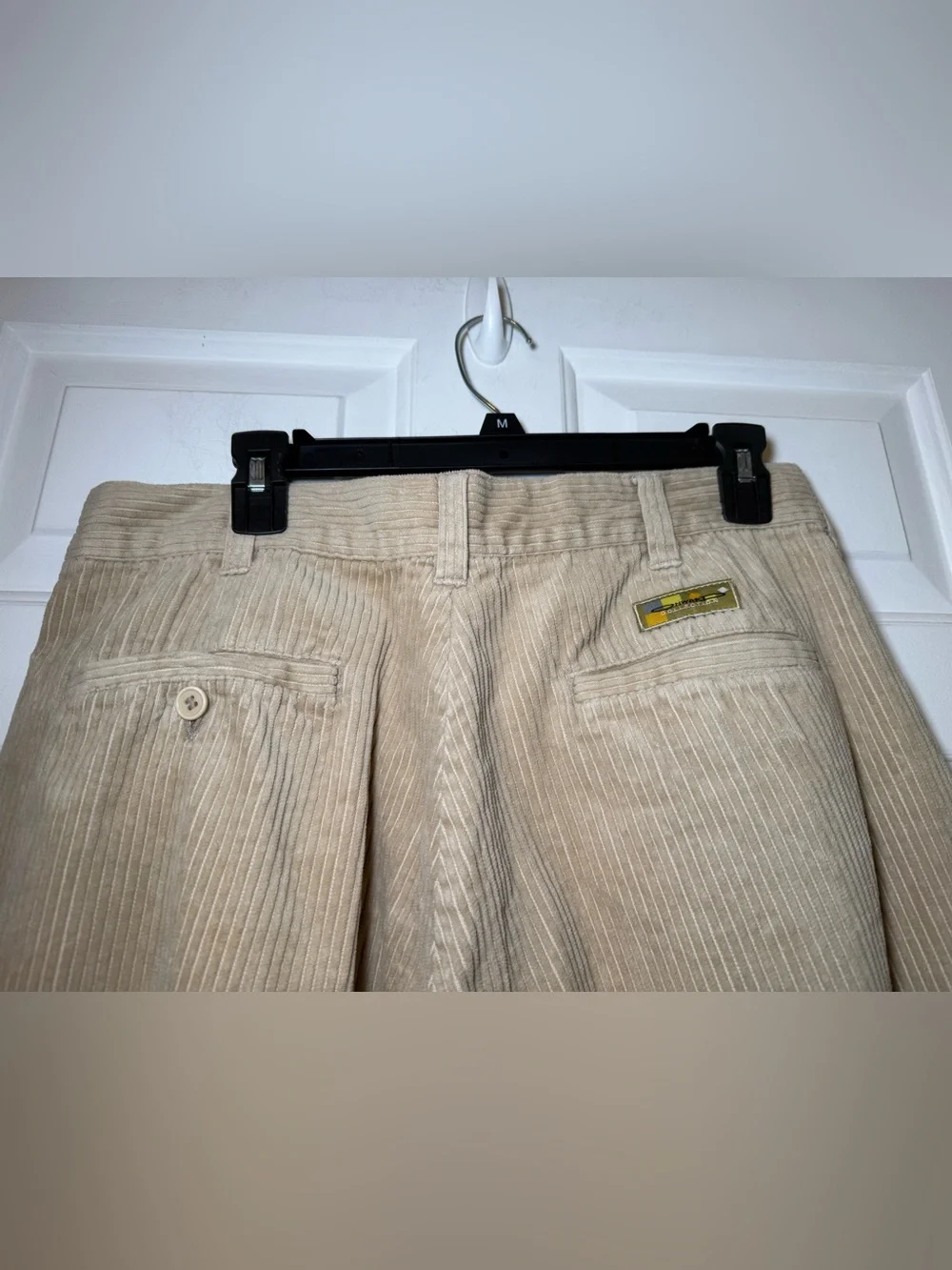 Onward Collection Men’s Beige Corduroy Pleated Pants Relaxed Straight 36W